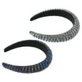 thumbnail image 5 of Unique Bargains 2pcs Women Rhinestone Headband Wide Headband Bejewelled Hairband Women Assorted Color Silver Tone, 5 of 7
