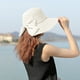 thumbnail image 5 of Sombrero de paja para mujer con circunferencia de 56-60 cm, parasol, protector solar, para viajes al aire libre, sombrero de playa con lazo, 5 of 6