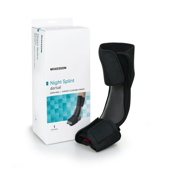 McKesson Dorsal Night Splint Foot Brace, Low Profile Brace for Left or Right Foot - Size Large/XL, 1 Ct