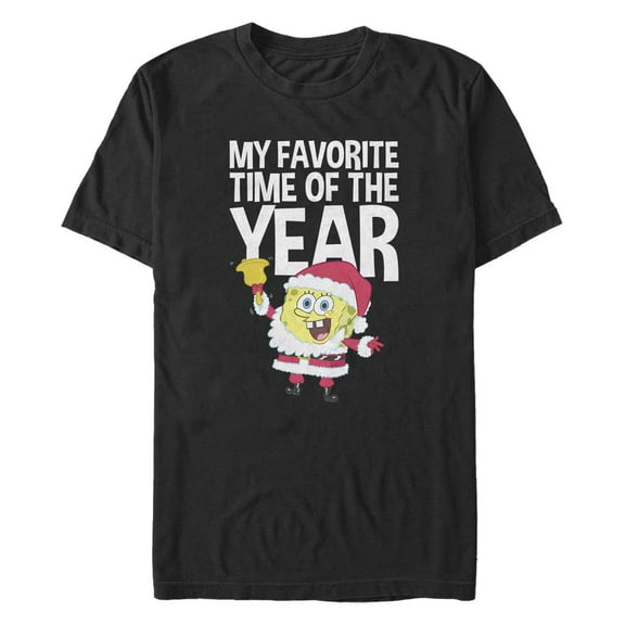 Men's SpongeBob SquarePants Christmas Favorite Time Graphic T-Shirt