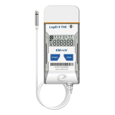 Elitech Temperature Humidity Data Logger Reusable Recorder External Sensor -40℉ to 185℉, LogEt 8 THE