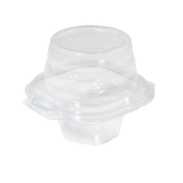 pdqouc Individual Cupcake Containers (Pack of 25) Disposable Clear Plastic Cupcake Boxes | Individual Cupcake Stands with Dome Lids In Bulk Plastic Cupcake Boxes