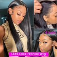 thumbnail image 2 of HD Lace Frontal Wig Straight Transparent 13x6 Lace Front Human Hair Wigs PrePlucked Straight Human Hair Wigs For Women 22 Inches, 2 of 6