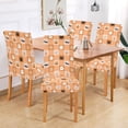 thumbnail image 2 of Yayeee 2 Pack Dining Chair Covers Stretch Parson Chairs Slipcovers Seat Protector, Orange Ghost Plaid Pattern, 2 of 6