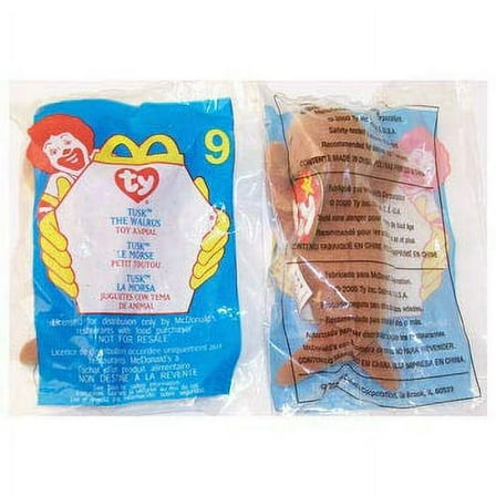 TY McDonald's Teenie Beanie - #9 TUSK the Walrus Plush (2000) (New in Bag)(BONUS 1 FUN CHOPS)