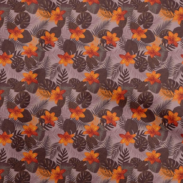 oneOone Cotton Jersey Orange Fabric Tropical Craft Projects Decor Fabric Printed By The Yard 58 Inch Wide
