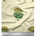 thumbnail image 1 of Soimoi Polyester Crepe Fabric Leaves & Floral Block Print Fabric by Yard 42 Inch Wide, 1 of 3
