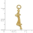 thumbnail image 4 of 14k Yellow Gold Polished Textured Finish Solid 3-Dimensional Golden Gate Bridge Charm Pendant, 4 of 5