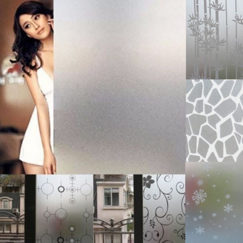 45x200cm Frosted Cover Glass Window Floral Flower Sticker Film Office Door CA. 