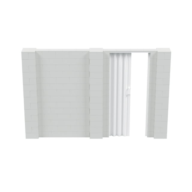 EverBlock 11’ x 7’ Wall Kit with Accordion Door | 3’ x 7’ Doorway | Modular Building Blocks | Wall Display System | Room Divider & Partition | Easy to Connect & Reuse | Indoor & Outdoor Use