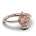 thumbnail image 2 of Dazzling Art nouvea 1.50 Carat Oval Cut Morganite And Diamond Moissanite Engagement Ring, Wedding Ring in 925 Sterling Silver With 18k Rose Gold Plating, Valentines Vintage Look Compass Ring, 2 of 3