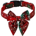 thumbnail image 1 of Gorro navideño para perro-collar verde con lazo grande-L, 1 of 5