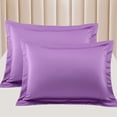 thumbnail image 1 of REGALWOVEN Juego de Fundas de Almohada de Satén de 2 Piezas, Fundas de Almohada de Satén Sedoso, Púrpura, 1 of 7