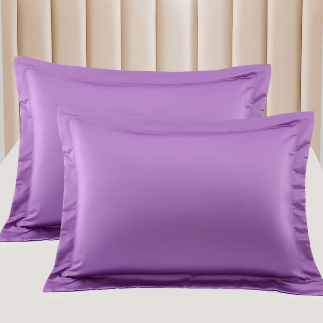 REGALWOVEN Juego de Fundas de Almohada de Satén de 2 Piezas, Fundas de Almohada de Satén Sedoso, Púrpura