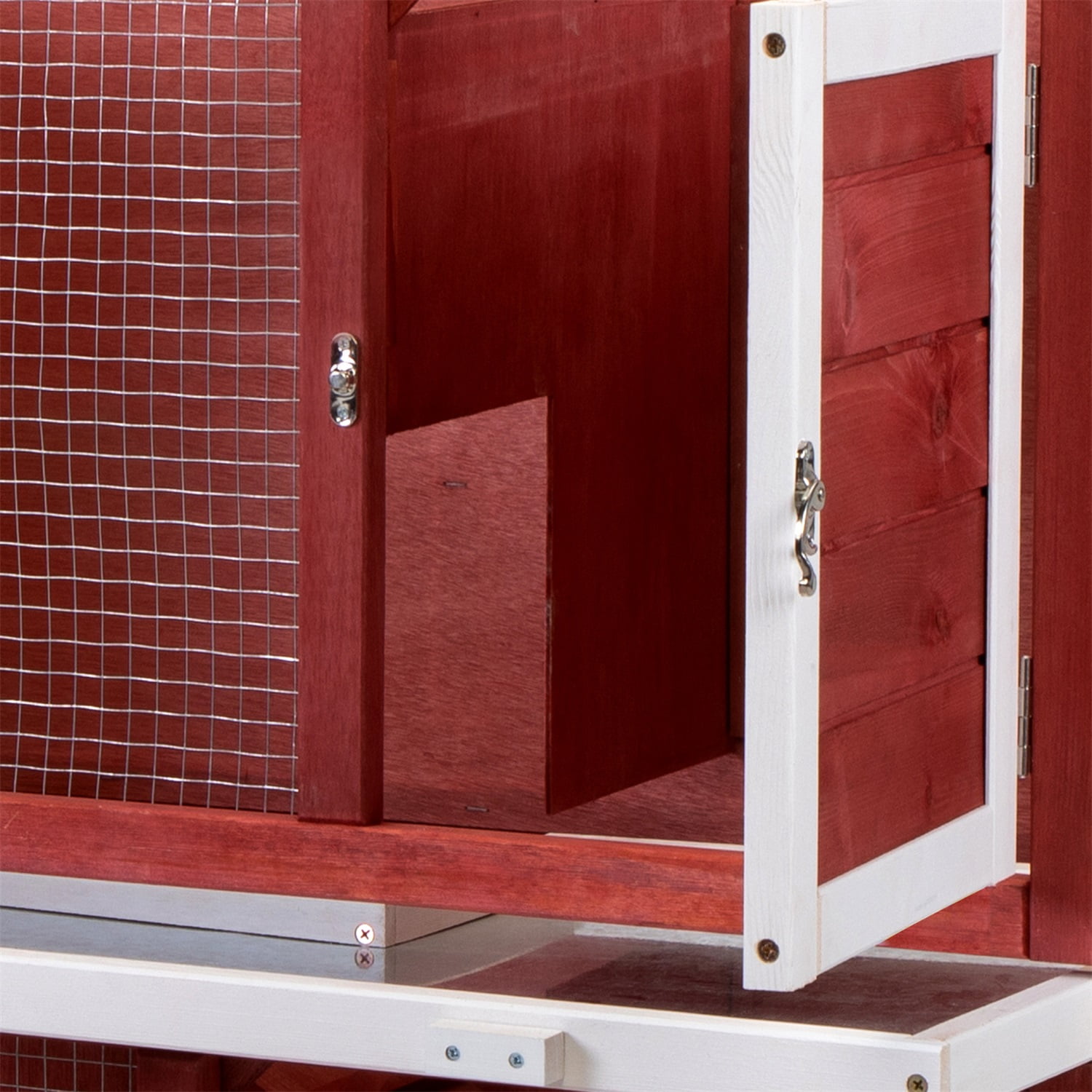 Pefilos 35" Outdoor Rabbit Bunny Hutch for Wooden Bunny Cage, Guinea Pig Hutch Chicken Coop, Red Pefilos 35" Outdoor Rabbit Bunny Hutch for Wooden Bunny Cage, Guinea Pig Hutch Chicken Coop, Red