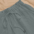 thumbnail image 6 of Cotton Linen Shorts Women Solid Color Shorts with Pockets Summer Casual Hollow Out Hem Wide Leg Hot Pants Short Pants Lightweight Hotpants Beach Lounge Wear, 6 of 7