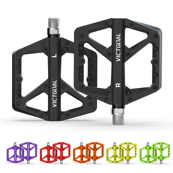 VICTGOAL Nylon Bicycle Pedals 9/16 DU Bearings Non-Slip Flat Platform Ultralight for MTB Road Bike Cycling Parts