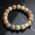 thumbnail image 2 of Earth Tone Jasper Genuine Semi Precious Beaded Stretch Bracelet 12mm Natural Gemstone Jewelry, 2 of 8