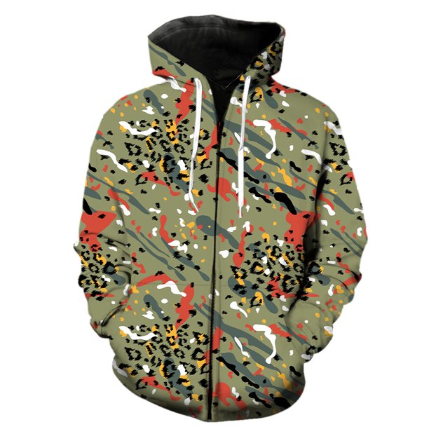 Sudadera con capucha y cremallera para hombre, con textura de piel de animal, estilo informal, de manga larga, estilo urbano, de gran tamaño, estilo hip hop, unisex, gran oferta 2024, con estampado 3D