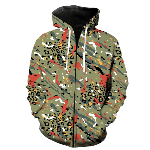 Sudadera con capucha y cremallera para hombre, con textura de piel de animal, divertida, informal, con estampado 3D, gran oferta 2024, ropa de calle de manga larga de gran tamaño, primavera y otoño.
