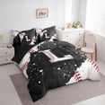 thumbnail image 3 of jejeloiu Baseball Game 7 Pieces Bedding Comforter Set,Ball Sport Lover Full Bedding Set,First Letter L Fitted Sheet Flat Sheet For Girls,Super Cozy Room Decor Reversible, 3 of 8