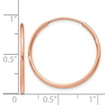 thumbnail image 3 of 14k Rose Gold 1.2mm Polished Endless Hoop Earrings XY1237, 3 of 3