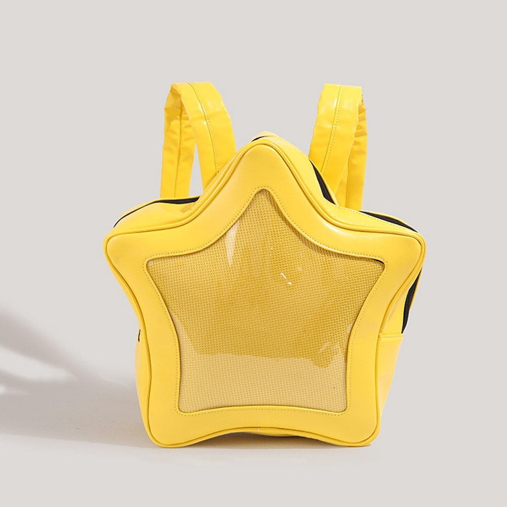 Yvsxxv Yellow Star Shaped Ita Backpack, Women Badge Display Daily Backpack, 1 Pc