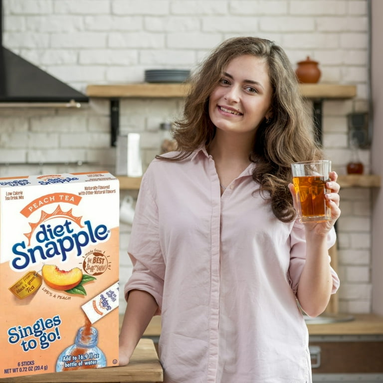 NS Diet Snapple Peach Tea, Powdered Drink Mix, 4 Boxes, 24