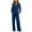 Blue, variant on Dreluolixuan Comfy Lounge Sets for Women V Neck Button Down Long Sleeve Shirt Solid Drawstring Pants Lightweight Vacation Tracksuits