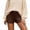 Coffee_003, variant on Bmisegm Womens Shorts Casual Low Rise Knit Double Layered Flipped Waistband Bottoms Womens Shorts Grey_001 M
