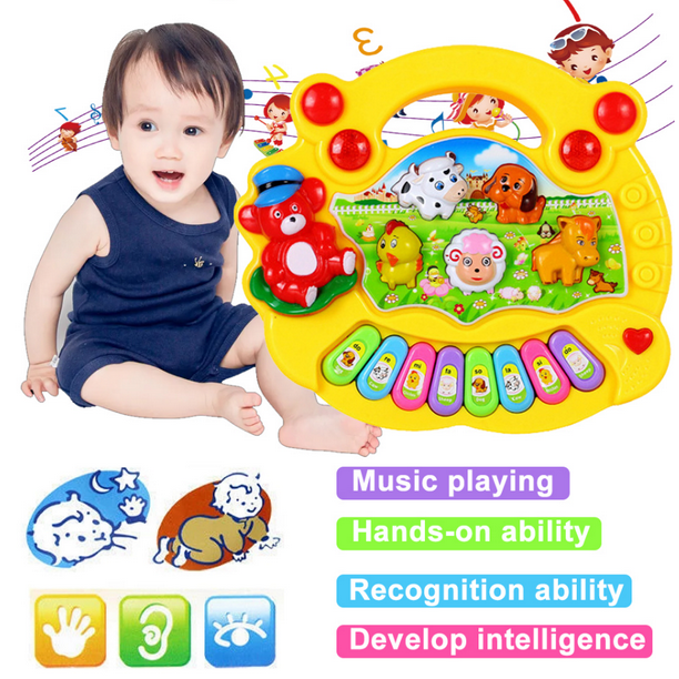 MesaSe Musical Baby Toys 6 to 12 Months, Baby Piano Light Up Animal ...