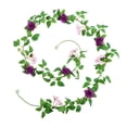 thumbnail image 2 of Guirnalda de rosas artificiales, flores de enredadera realistas, suministros de bricolaje, decoración de bodas Púrpura, 2 of 9