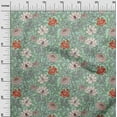 thumbnail image 2 of oneOone Cotton Cambric Light Mint Green Fabric Leaves & Floral Sewing Craft Projects Fabric Prints By Yard 56 Inch Wide, 2 of 4