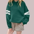 thumbnail image 2 of Atogsazn Kids Girl Oversized Sweatshirt Casual Striped Long Sleeve Pullover Sweater Fall Relaxed Fit Clothing Tops 02-Green 7-8Years Fashion, 2 of 4