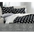 thumbnail image 2 of Elegant Comfort 2-Piece Luna Ogee Pattern Collection, Reversible Sherpa Comforter, Soft, Breathable & Comfy Fabric, High Quality Micro-Suede, Ogee Pattern Sherpa Comforter, Twin, Jet Black, 2 of 5