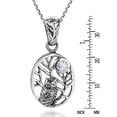 thumbnail image 6 of Night Owl Branch Clear Cubic Zirconia Moon .925 Silver Pendant Necklace, 6 of 6