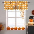 thumbnail image 6 of Fall Gnome Valances for Windows, 54 x 18in, Pumpkin Maple Leaf Yellow Plaid Rod Pocket Kitchen Valance Curtain Light Filtering Window Treatments for Living Room Bedroom, 1 Panel, 6 of 7