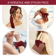 thumbnail image 6 of Wowstyle Burgundy Women Neck Scarf Pure Skinny Scarf Necktie Multifunctional Long Neckerchief for 50's Costume Party Wedding Cosplay Accessory, Wine, 6 of 9