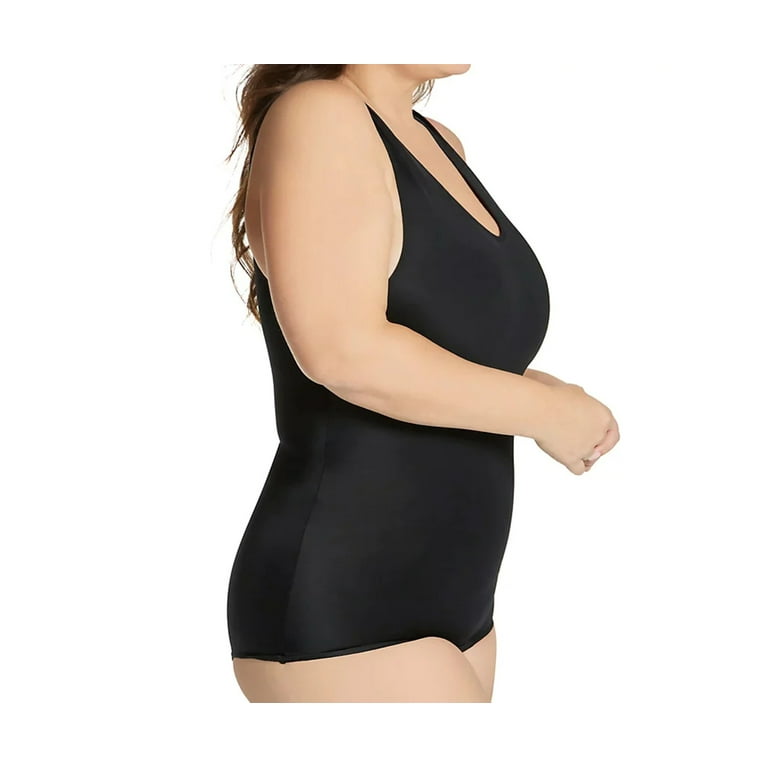 Women's InstantFigure WB4033X Curvy Tank Bodysuit with Snap Bottom (Black  3X)