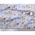 thumbnail image 3 of Soimoi Polyester Crepe Fabric Floral,Sheltie & Pekingese Dog Print Fabric by Yard 42 Inch Wide, 3 of 3