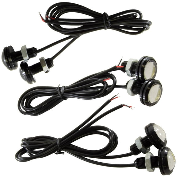 6 Pack White 3W LED Eagle Eye Bumper DRL/Fog Light Motorcycle Lights, Car, Moped