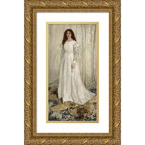 James Abbott McNeill Whistler 11x18 Gold Ornate Wood Frame and Double Matted Museum Art Print Titled - Symphony in White, No. 1 - the White Girl (1862)