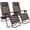 Brown, variant on WDZS Set of 2 Zero Gravity Lounge Chairs Outdoor Adjustable Reclining Patio Chair Steel Mesh Folding Recliner for Pool Beach Camping Lounge Chair with Pillows and Cup Tray,Gray