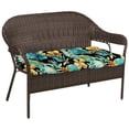 thumbnail image 4 of Jordan Manufacturing 44" x 18" Beachcrest Caviar Black Floral Rectangular Tufted Contoured Outdoor Wicker Settee Bench Cushion, 4 of 13