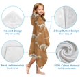 thumbnail image 7 of Brown Cartoon Dinosaurs Skeletons Pattern Hooded Bath Towel，60"x35" for Ages 3 To 12 Kids, Quick Dry Lightweight Soft Microfiber Hood Beach Towel Cover Up for Kids, 7 of 7