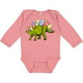 thumbnail image 3 of Inktastic Easter Bunny Stegosaurus with Eggs and Pink Ears Boys or Girls Long Sleeve Baby Bodysuit, 3 of 5