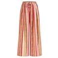 thumbnail image 6 of Mifsaly Womens Lounge Pants Colorful Striped Casual Palazzo Trousers High Waist Drawstring Elastic Waist Summer Beach Flowy Lounge Pants with Pockets Orange,M, 6 of 6