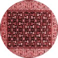 thumbnail image 1 of Ahgly Company Indoor Round Oriental Red Industrial Area Rugs, 4' Round, 1 of 4
