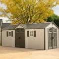 thumbnail image 3 of Lifetime Lockable DIY Polyethylene Storage Shed, 146.4 sq. ft., 20' x 8', Tan & Brown (60127), 3 of 10
