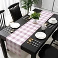 thumbnail image 3 of Pink Plaid Table Runner 120 Inches Long, Spring Summer Farmhouse Buffalo Checkered Kitchen Coffee Dining Table Decoration for Home Party Birthday Wedding Home Decor 13x120 Inches, 3 of 8
